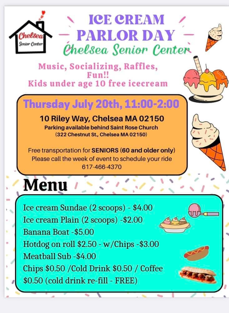 Chelsea Senior Center Ice Cream Parlor Day – Healthy Chelsea